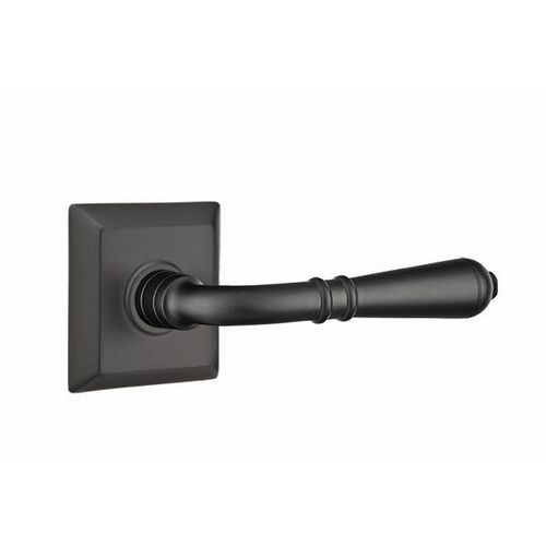 Turino Lever Left Hand With Quincy Rose Passage Flat Black Finish