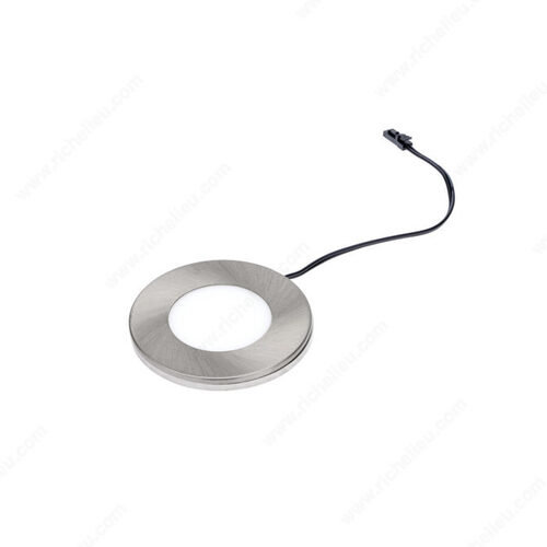 Richelieu Hardware 37905012122185 SIRAH - Slim LED Puck - 2W, 12V Satin Nickel