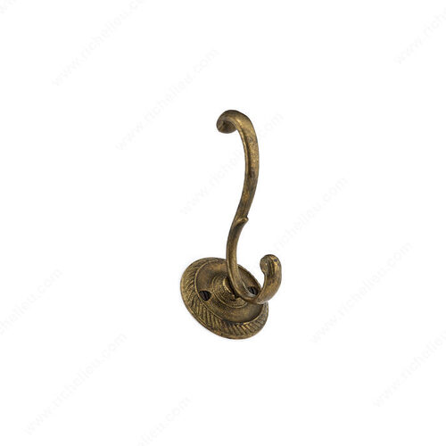 Classic Coat Hook - 4 in Oxidized Brass