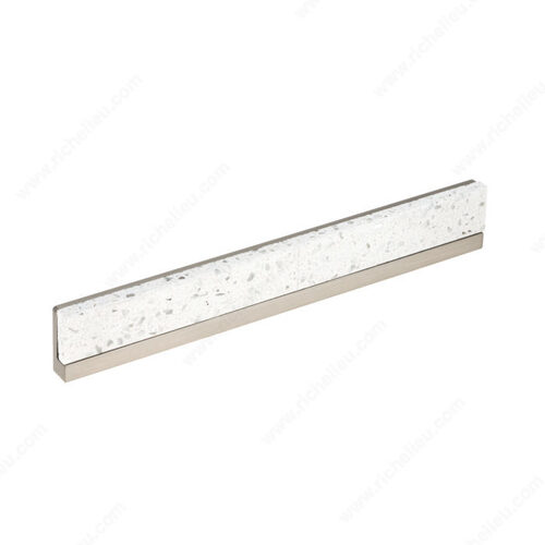 Modern Terrazzo and Metal Pull - 4315 White / Brushed Nickel