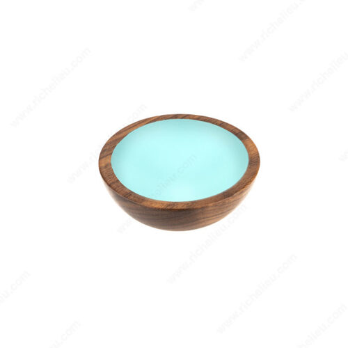 Modern Wood Knob - 4407 Walnut / Turquoise