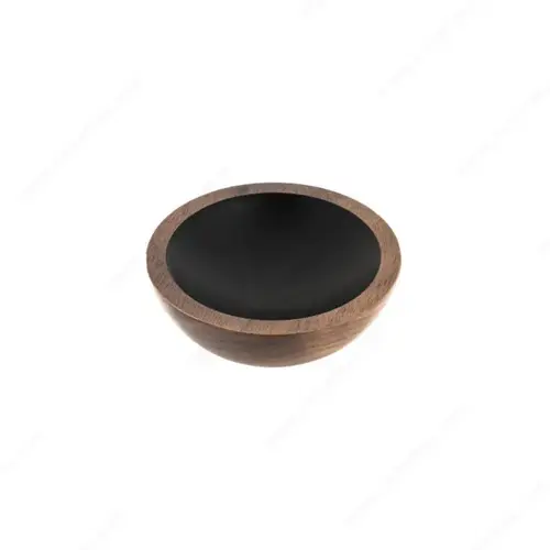 Modern Wood Knob - 4407 Matte Black / Walnut