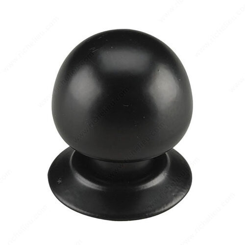 460 Ball Knob with Backplate Matte Black