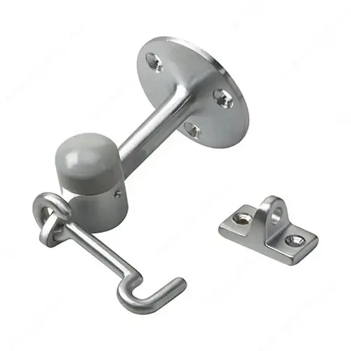 3" Floor Mount Door Stop with Hook