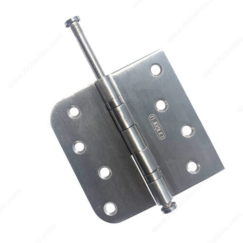 4" Stainless Steel Exterior Combination Butt Hinge with 2 Ball Bearings - 5/8" radius - pack of 100