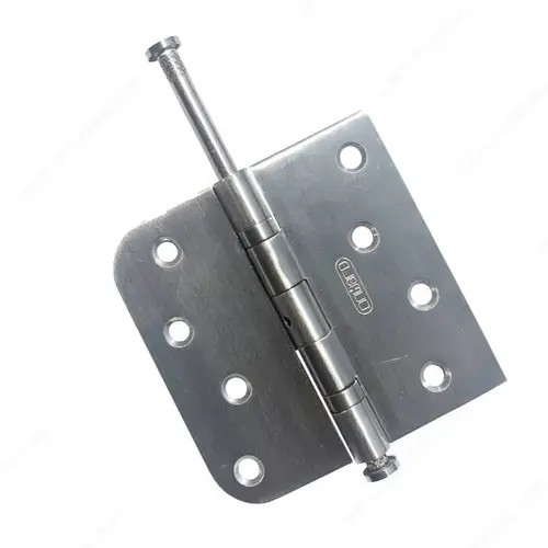 4" Stainless Steel Exterior Combination Butt Hinge with 2 Ball Bearings - 5/8" radius