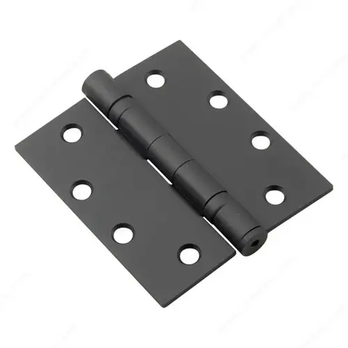 4 1/2" Full Mortise Ball Bearing Butt Hinge Black - pack of 3