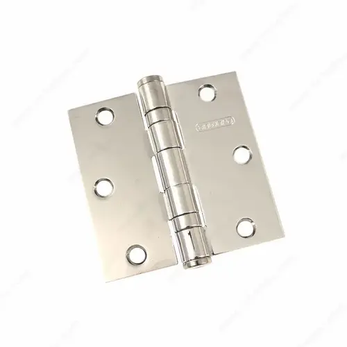 3-1/2" Full Mortise Ball Bearing Butt Hinge Chrome - pack of 2