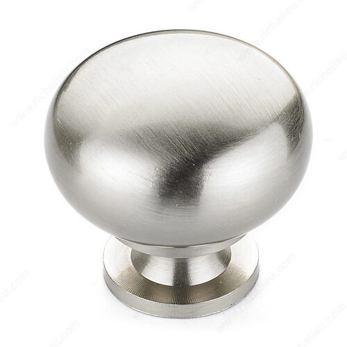 Traditional Brass Knob - 4923 Brushed Nickel