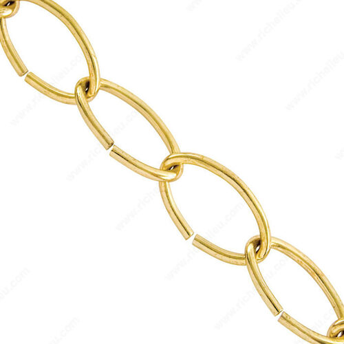 KingChain 536802 Open Oval Decorative Chain Gold