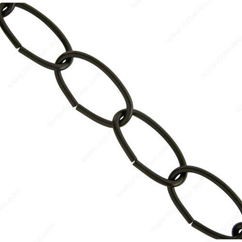 KingChain 536521 Open Oval Decorative Chain Black