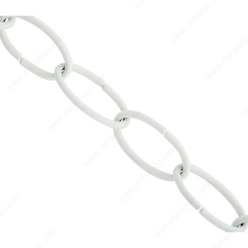 KingChain 536791 Open Oval Decorative Chain White