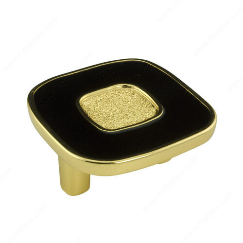 Modern Metal Knob - 6432 Metallic Gold / Black