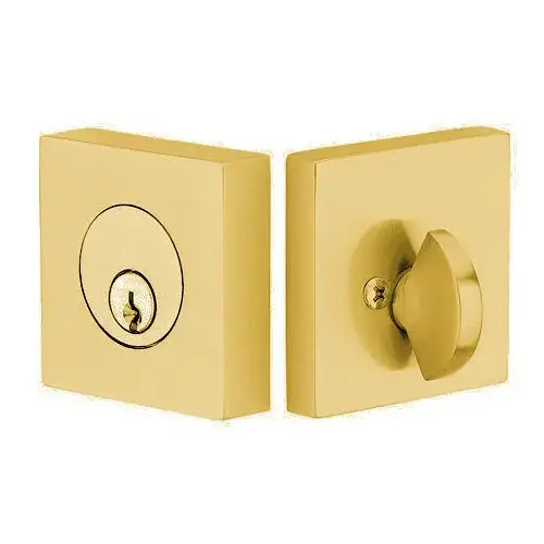 Emtek 8469US4 Square Single Cylinder Deadbolt Satin Brass Finish