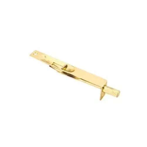 6" Square Corner Flush Bolt Bright Brass Finish