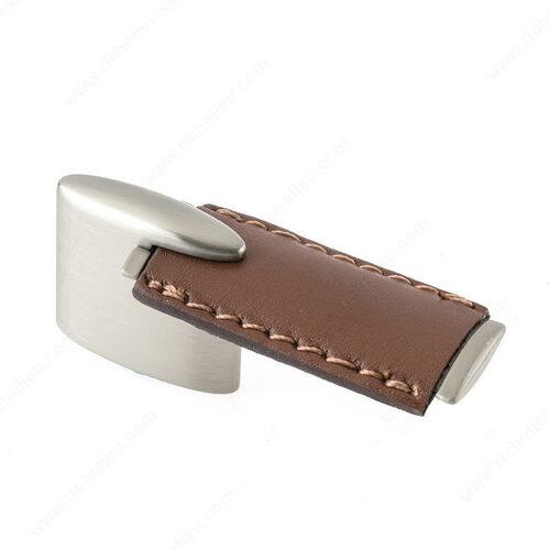 Modern Leather and Metal Knob - 7451