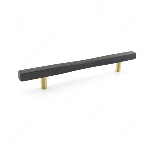 Modern Metal Pull - 7735 Matte Black / Satin Brass