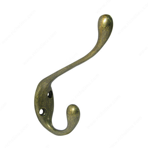 4-1/4 in Double Utility Hook - 778/798 Antique Brass