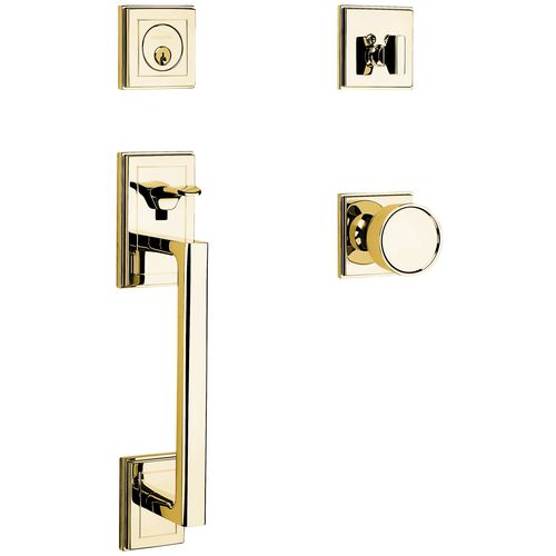 Hollywood Hills Sectional Tubular Single Cylinder Handleset Unlacquered Brass Finish