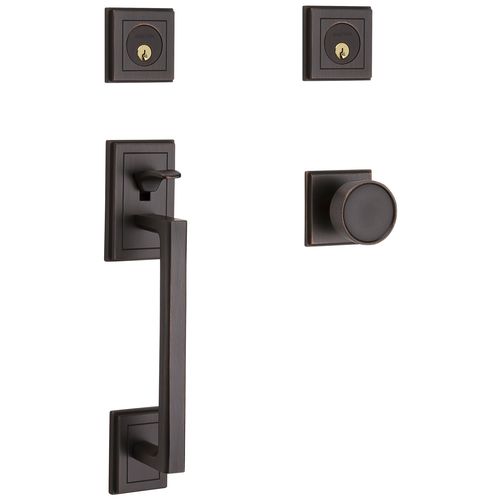 Hollywood Hills Sectional Tubular Double Cylinder Handleset Venetian Bronze Finish