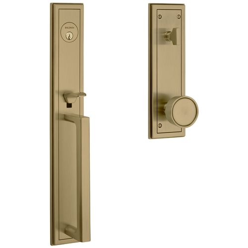 Hollywood Hills Full Escutcheon Tubular Full Dummy Handleset Satin Brass with Brown Finish