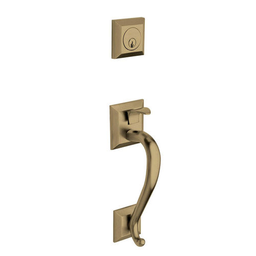 Madison Sectional Tubular Left Hand Single Cylinder Handleset Antique Brass Finish