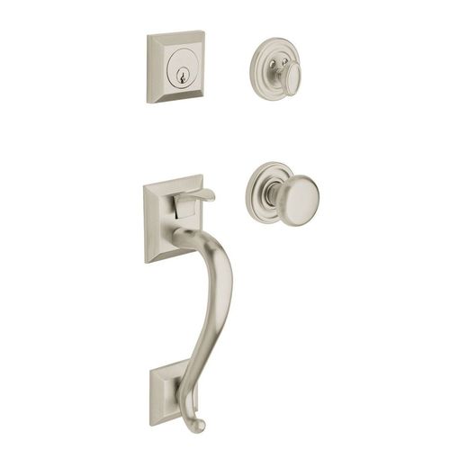 Madison Sectional Tubular Single Cylinder Handleset Lifetime Satin Nickel Finish