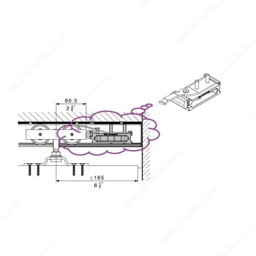 HAWA-Junior 120 Track Stop/Adjustable Retainer