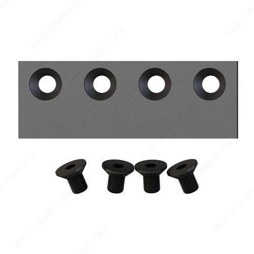 Connector Plate for Track Extentions, Flat Bar Barn Door Black