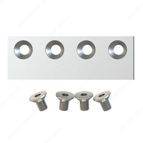 Richelieu Hardware 89TY20450069217 Connector Plate for Track Extentions, Flat Bar Barn Door Stainless Steel (170)