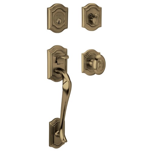 Bethpage Sectional Tubular Double Cylinder Handleset Antique Brass Finish