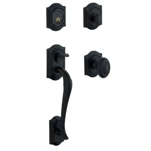 Bethpage Sectional Tubular Double Cylinder Handleset Satin Black Finish