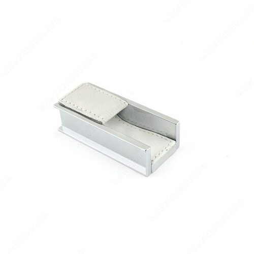 Modern Leather and Metal Edge Pull - 9501 Chrome / White