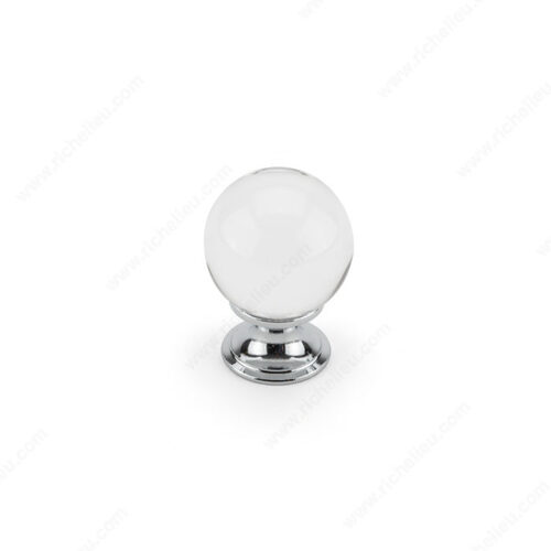 Modern Glass Knob - 0330 Clear / Chrome