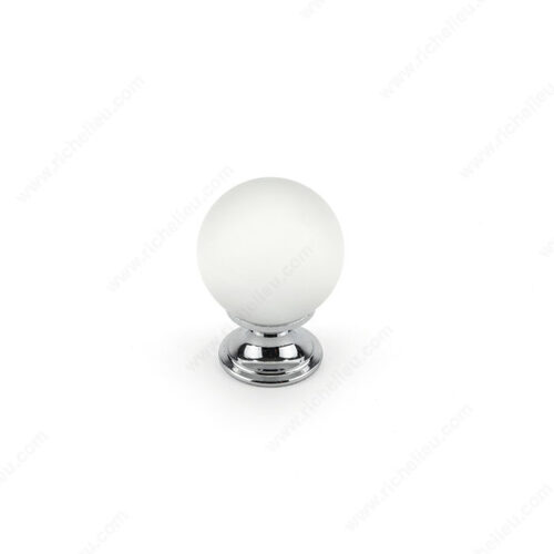 Modern Glass Knob - 0330 Frosted Clear / Chrome