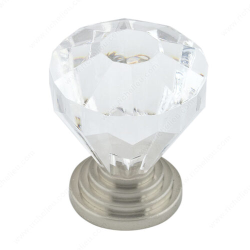 Eclectic Acrylic and Metal Knob - 10089 Clear / Brushed Nickel