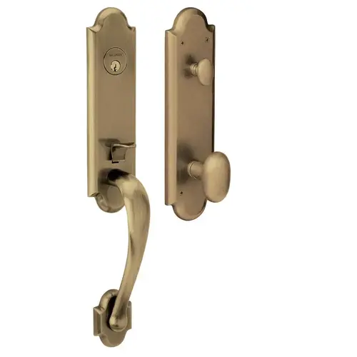 Boulder 3/4 Escutcheon Single Cylinder Entry Mortise Trim Antique Brass Finish