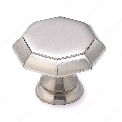 Transitional Brass Knob - 146 Brushed Nickel