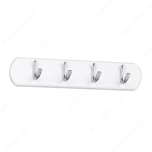 Modern Hook Rack - 184 Chrome / White