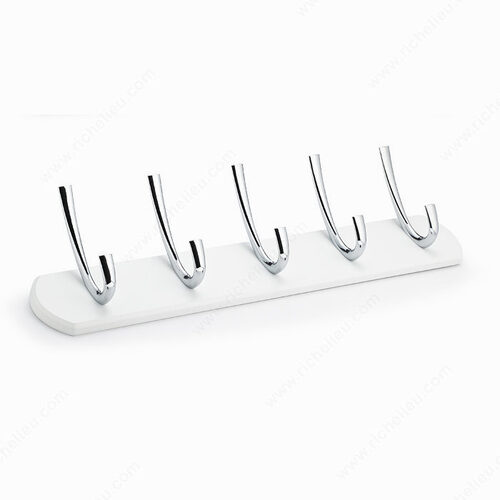 Modern Hook Rack - 215 Chrome / White