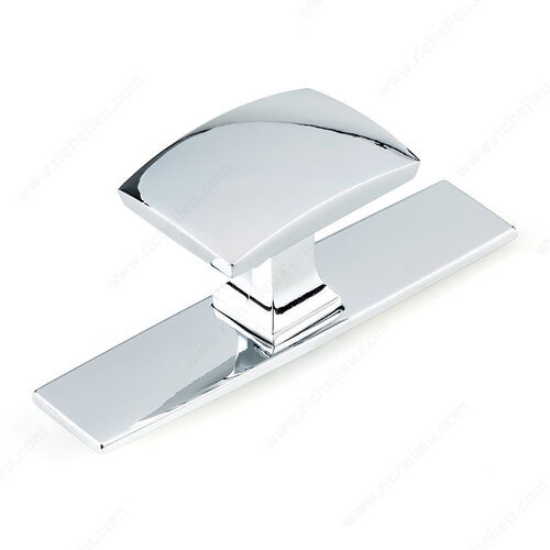 Transitional Metal Wardrobe Knob and Backplate - 2245 Chrome