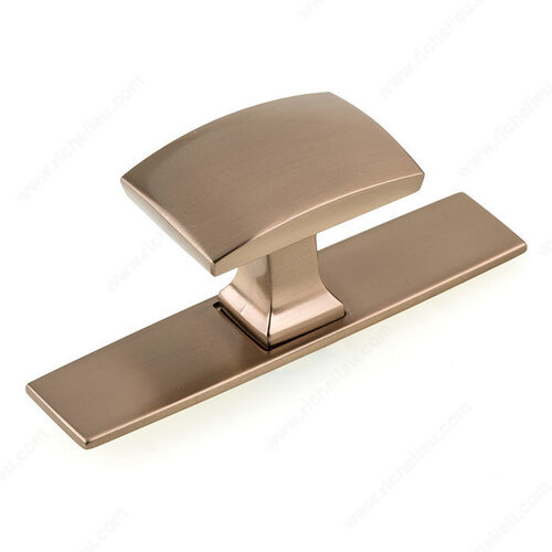 Transitional Metal Wardrobe Knob and Backplate - 2245 Champagne Bronze