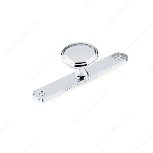 Transitional Metal Wardrobe Knob and Backplate Chrome