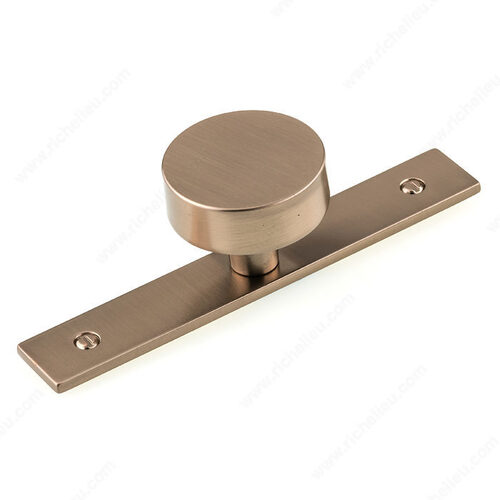 Modern Metal Wardrobe Knob and Backplate Champagne Bronze