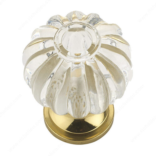 Eclectic Acrylic and Metal Knob - 4035 Clear