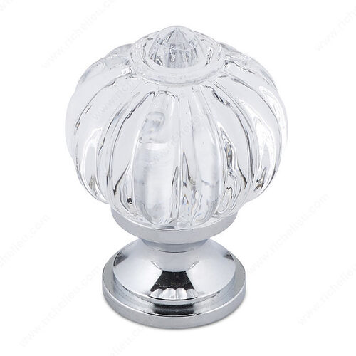 Eclectic Acrylic and Metal Knob - 4035 Clear / Chrome