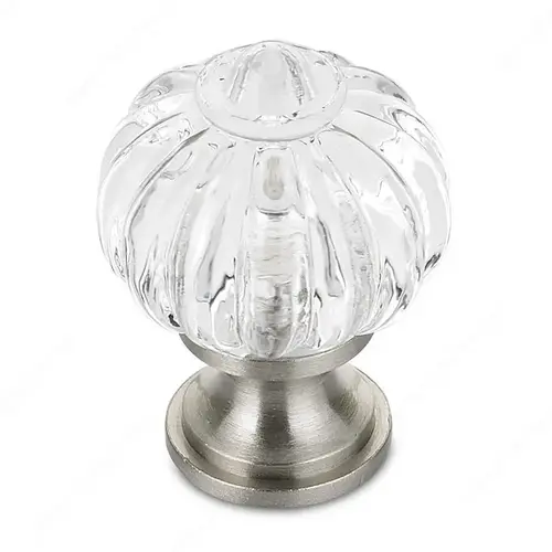 Eclectic Acrylic and Metal Knob - 4035 Clear / Brushed Nickel