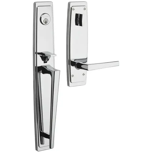 Palm Springs Full Escutcheon Left Hand Full Dummy Tubular Handleset with L024 Lever Bright Chrome Finish