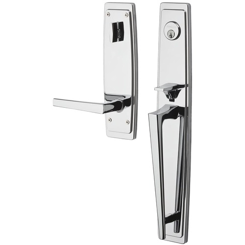 Palm Springs Full Escutcheon Right Hand Full Dummy Tubular Handleset with L024 Lever Bright Chrome Finish