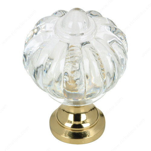 Eclectic Acrylic and Metal Knob - 4035 Clear